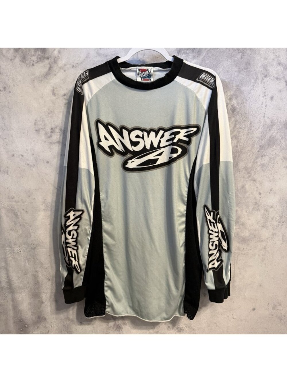 Vintage 90s Answer Racing Motocross Jersey Mens 2XL XXL Gray Dirtbike USA